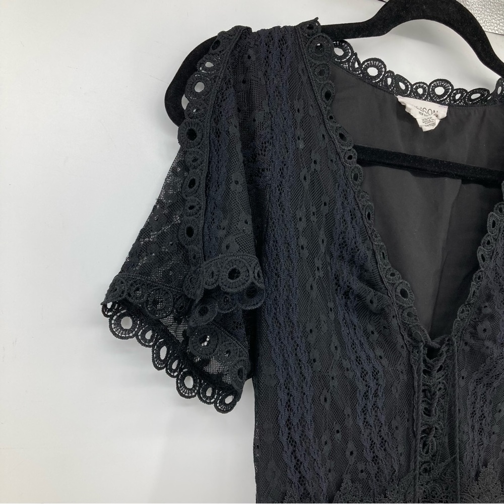 Allison New York Black Eyelet Lace Dress - Picture 4 of 12